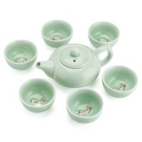 Для китайской церемонии Сервиз чайный Карп 7 предметов, чайник и пиалы