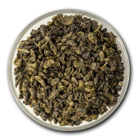 Чай зеленый китайский Ганпаудер, листья перечной мяты.